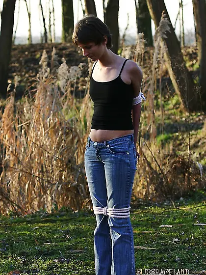 Older pervert ties up small-tittied girl with short hair to teac