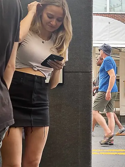 Big Tits Blonde on public spy cam