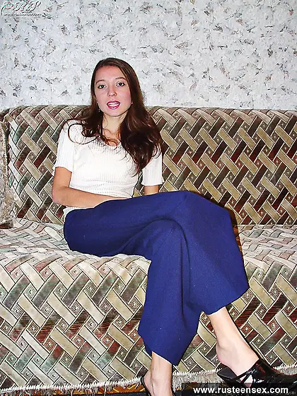 Teen brunette striptease