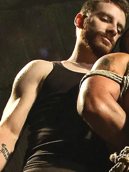 Muscled gay man gets his large dick sucked...