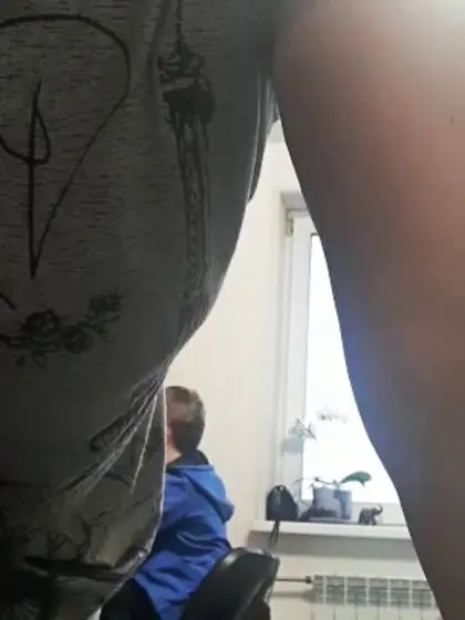 Son with the aunty in her garden house