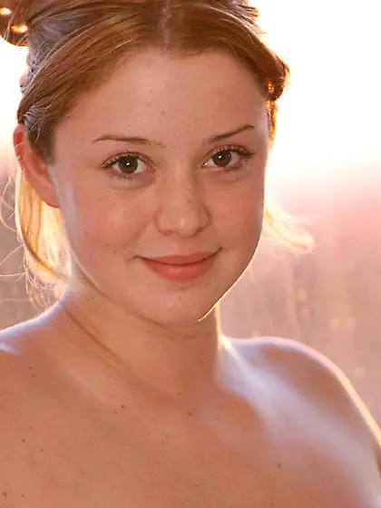 Hot and sexy solo babe, Holly Morgan posing naked and salves her