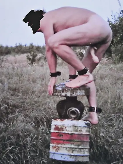 maso Guy Outdoor in Public climbing on Hydrant