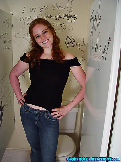 Tattooed redhead removes lace