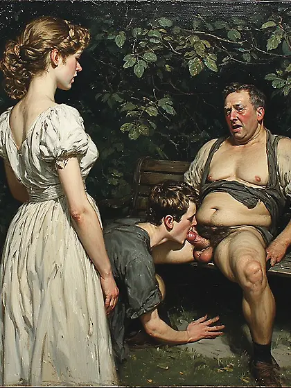 Woman approches nasty men in park