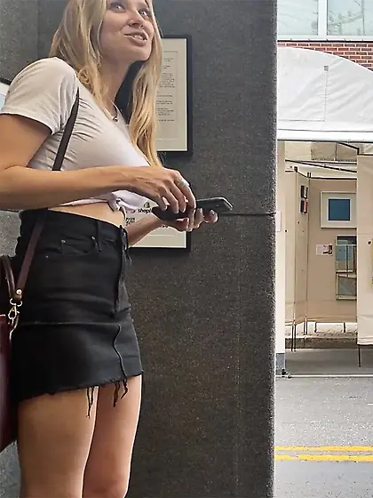 Big Tits Blonde on public spy cam