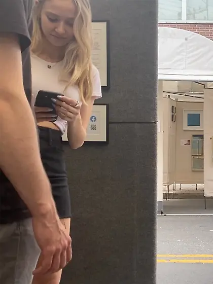 Big Tits Blonde on public spy cam