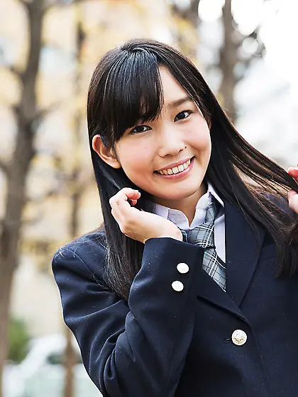 Japanese schoolgirl takes off her panties and shows up her butt