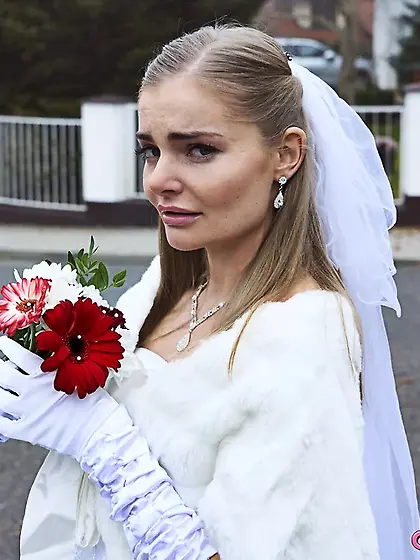 Runaway hot bride fucks random van driver