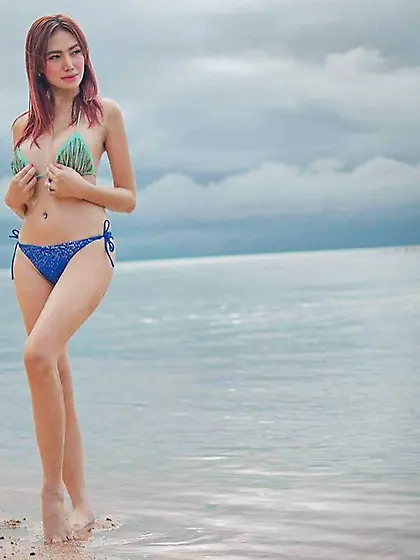 Asian girl brown hair