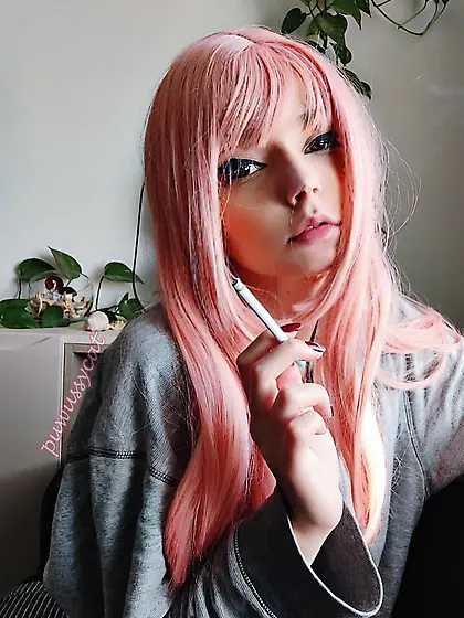 Pink Hair Gf Smoking