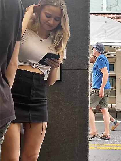 Big Tits Blonde on public spy cam