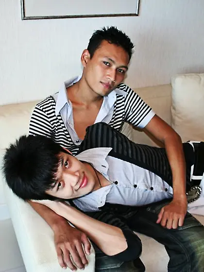 Young asian stud gray