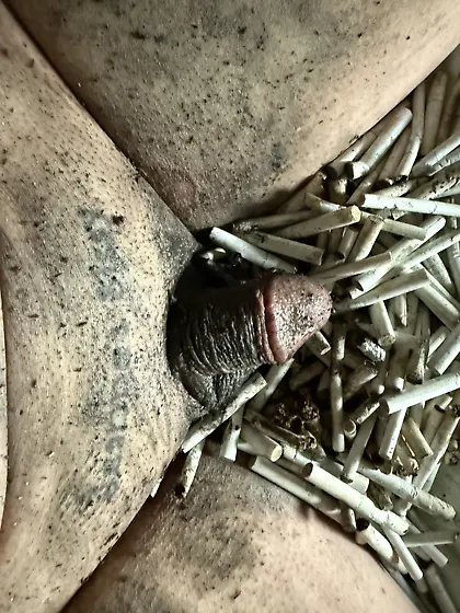 Sissy’s weekly ashtray- sissy couldn’t cum!