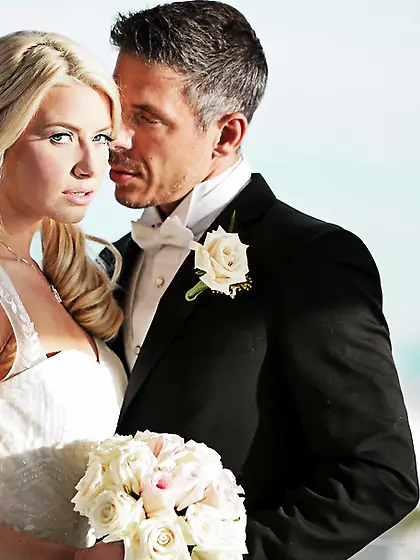 Shabby blonde wearing wedding