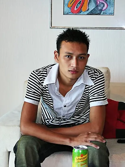 Handsome asian pose stud