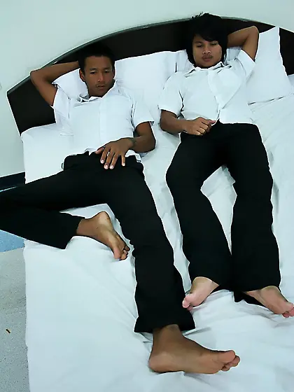 Horny asian waiters white