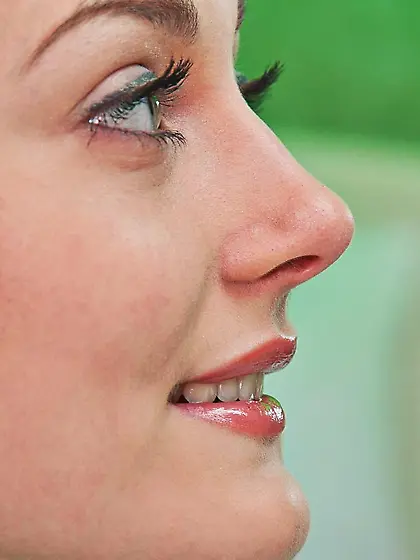 Shaved teen Caroline B is smiling so beautifully when showing of