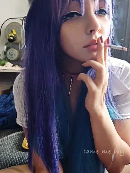 Cute Anime Girl smoking a cig