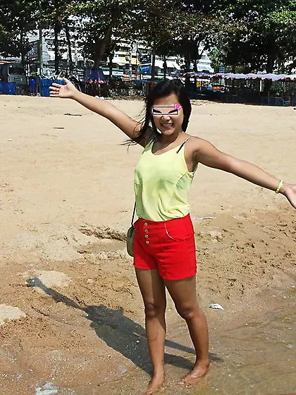 Shaved asian tourist creampie