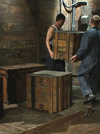 Horny dude leather pants