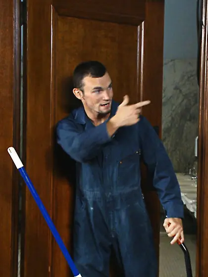 Guy tied ropes suspended