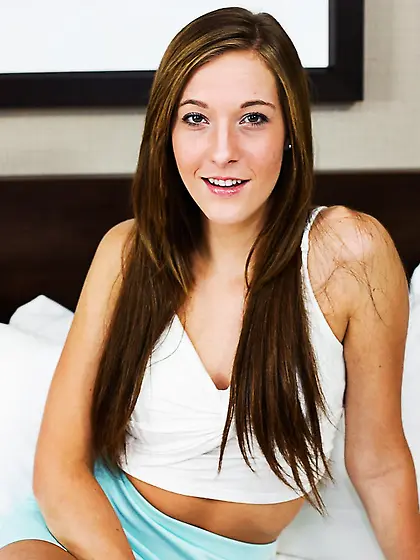 Agent checks out the butt of young chick and tests her pussy at