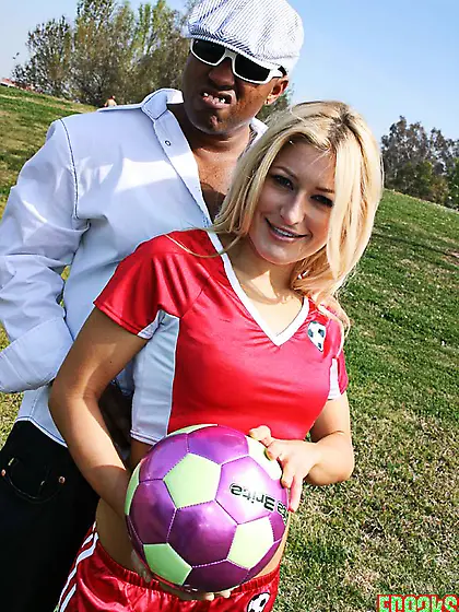 Dressed soccer uniform blonde
