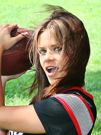 Ann Angel strips all of her clothes outdoors and shows us her am