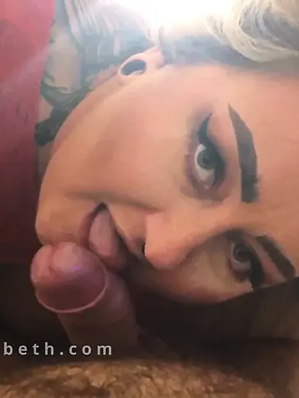 BBW Elizabeth Dresden Sucks Muscle Bear Husband's Dick