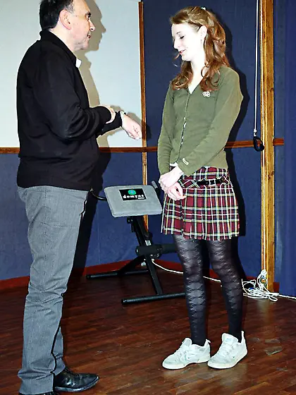 Redhead school girl short