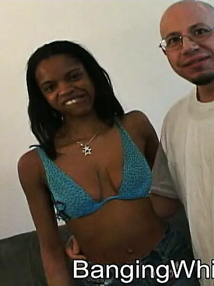 Black slut teen get fucked hard by a bald white guy