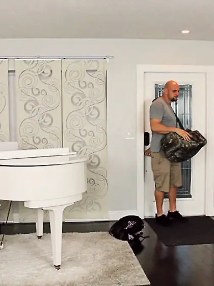 Teen fucks slim friends dad