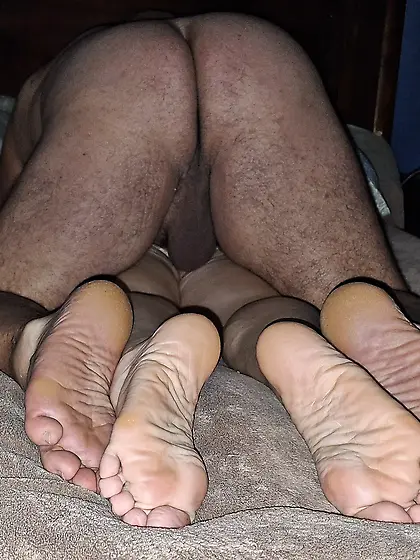 Our ass and soles while I fuck her ass