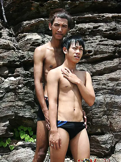 Skinny asian dudes wearing