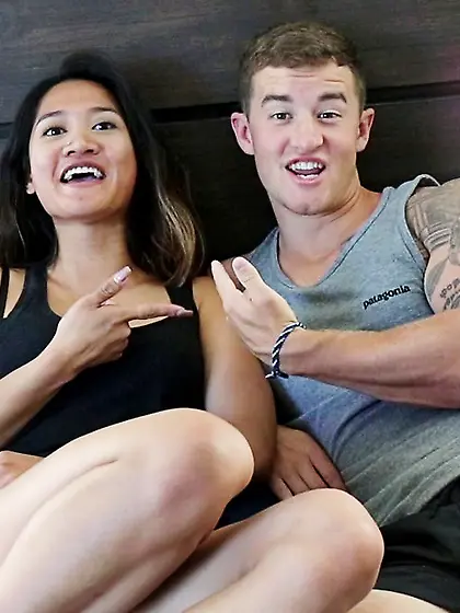 Aroused asian chick hands