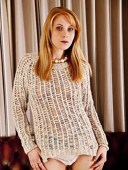 Desire to expose pussy fills the Russian girl with red hair so s