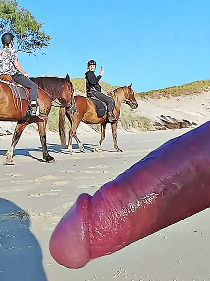 Public erection CFNM flasher exhibitionist beach