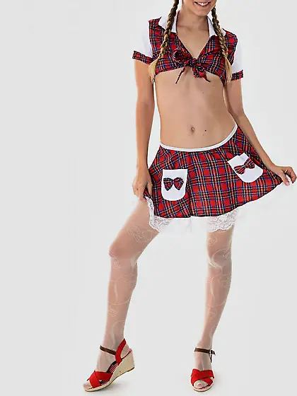 Beautiful blonde teenager Cayenne Klein is dancing and stripping