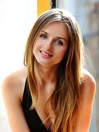 Adorable young beauty couch