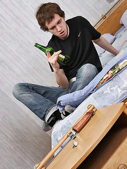 Two boys were drinking