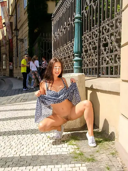 Thays public flashing exhibitionist sexy wife