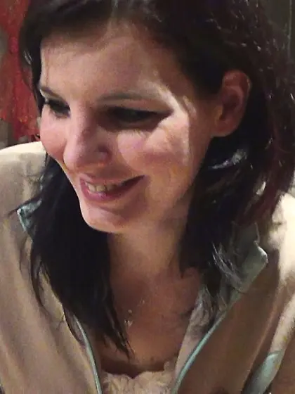 Cum-eating brunette flashed snatch