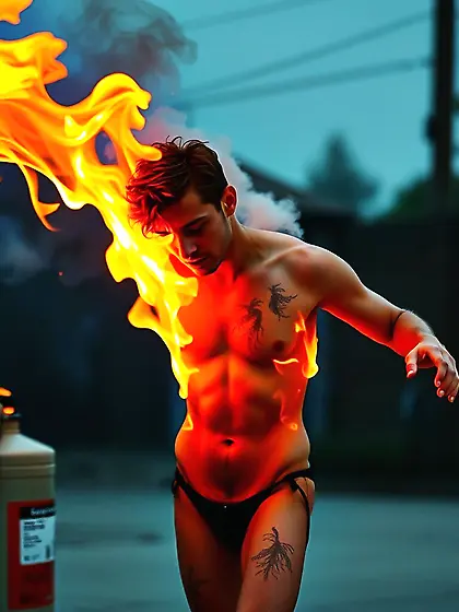 Mikee was playing with FIRE Again...