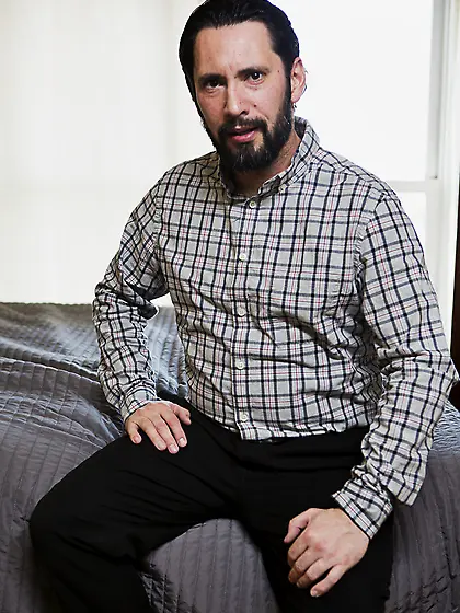 Blonde face fucked during bondage threesome