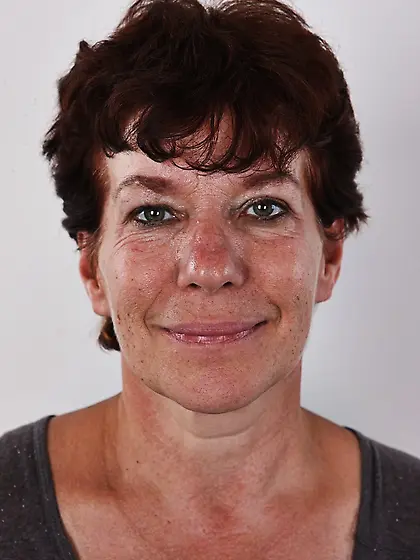 Redhead granny takes gray