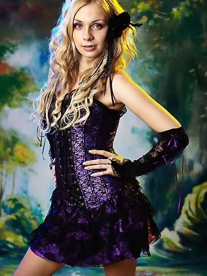 Sweet blonde takes off sexy outfit and exposes her trimmed pussy