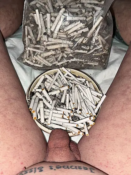 Sissy’s weekly ashtray- sissy couldn’t cum!