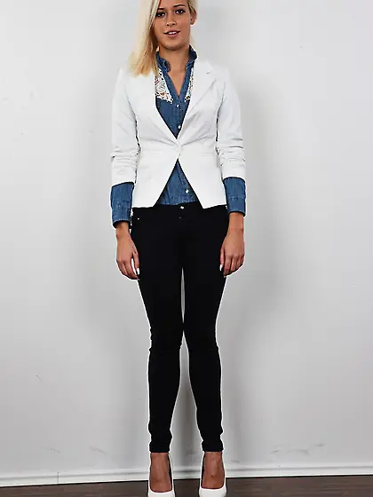 Bleach blonde small tits