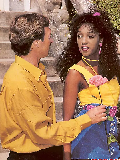 Retro ebony chick sucking